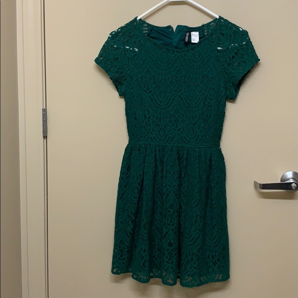 Green cotton & polyester dress